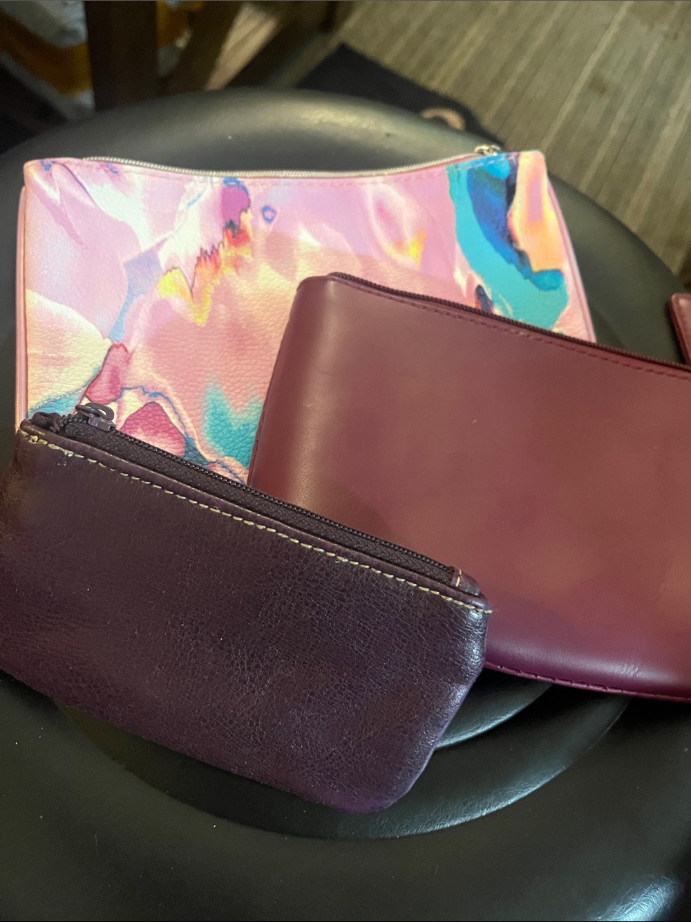 Multi-Pouch Cosmetic Bag Set in Pink and Plum Includes 9West Ipsy brands 34